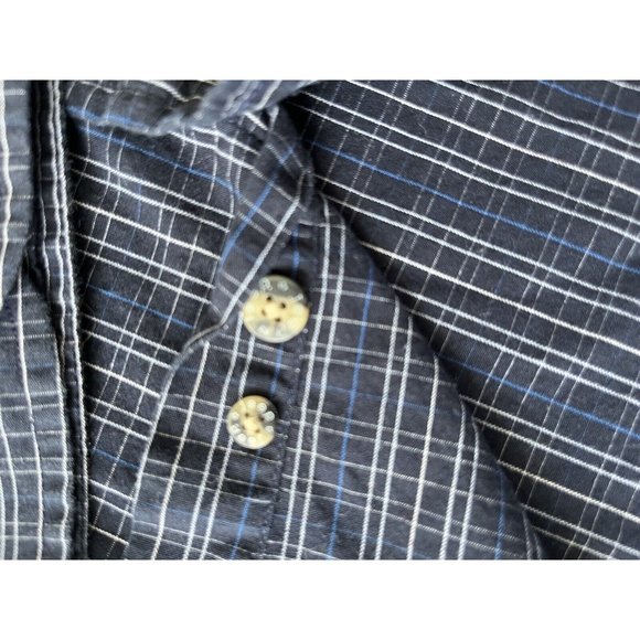 JEEP‎ Logo Chrysler Shirt Men's L Blue/gray Long Sleeve Plaid Button Down Large - Picture 9 of 11